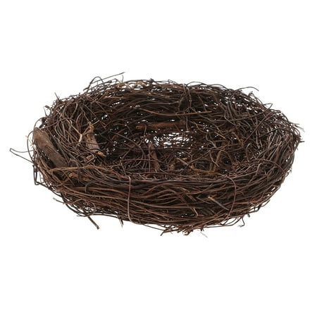 COMPUKAS Handmade Decorative Rattan Bird Nest in Coffee Color for Garden Wedding Party and Home Decor Use COMPUKAS Handmade Decorative Rattan Bird Nest in Coffee Color for Garden Wedding Party and Home Decor Use