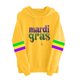 thumbnail image 2 of Uootdi Mardi Gras Womens Drawstring Hoodies for Women Carnival Crewneck Heart Print Hooded Long Sleeve Pullover Festive Color Block Loose Sweatshirts Gift, 2 of 4