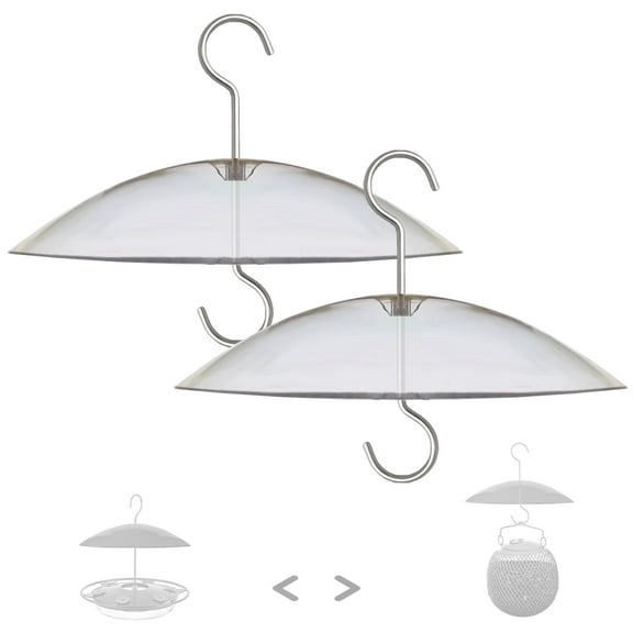 8" Mini Weather Guard for Bird Feeder - 2 PC x Small Protective Dome Cover against Rain / Snow / Sun - Clear Dia. 20CM