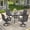 Black-Graphite, variant on Vicllax 5-Pcs Round Outdoor Patio Dining Set Table and Chair Modern Style Metal, with Umbrella Hole