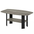 thumbnail image 6 of Furinno Simple Coffee Table, 2-Tier Small Coffee Table wih Open Shelf, Side Table, Tabletop with Soft Edges, for Living Room, Home Office, Grey Oak, 6 of 7