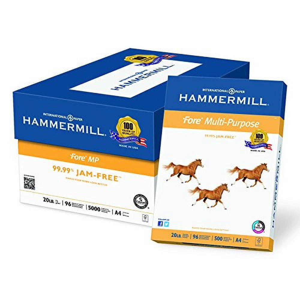 Hammermill Paper, Fore MP Paper, 20lb, A4, 210mm x 297mm, 96 Bright, 500 Sheets / 1 Ream (103036R), Made In The USA