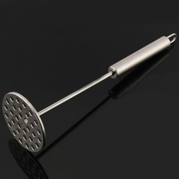 MLINS Stainless Steel Manual Round Potato Masher For Comfortable Grip Potato Masher With Long Handle Reliable Kitchen Tool Essential Kitchen Tool