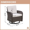 thumbnail image 6 of COOS BAY Outdoor Swivel Rocker Patio Chairs Set of 2, 360° Rotating Wicker Patio Sets with Beige Cushion for Outdoor,Porch,Lanai,Sunroom,Deck,Balcony, 6 of 8