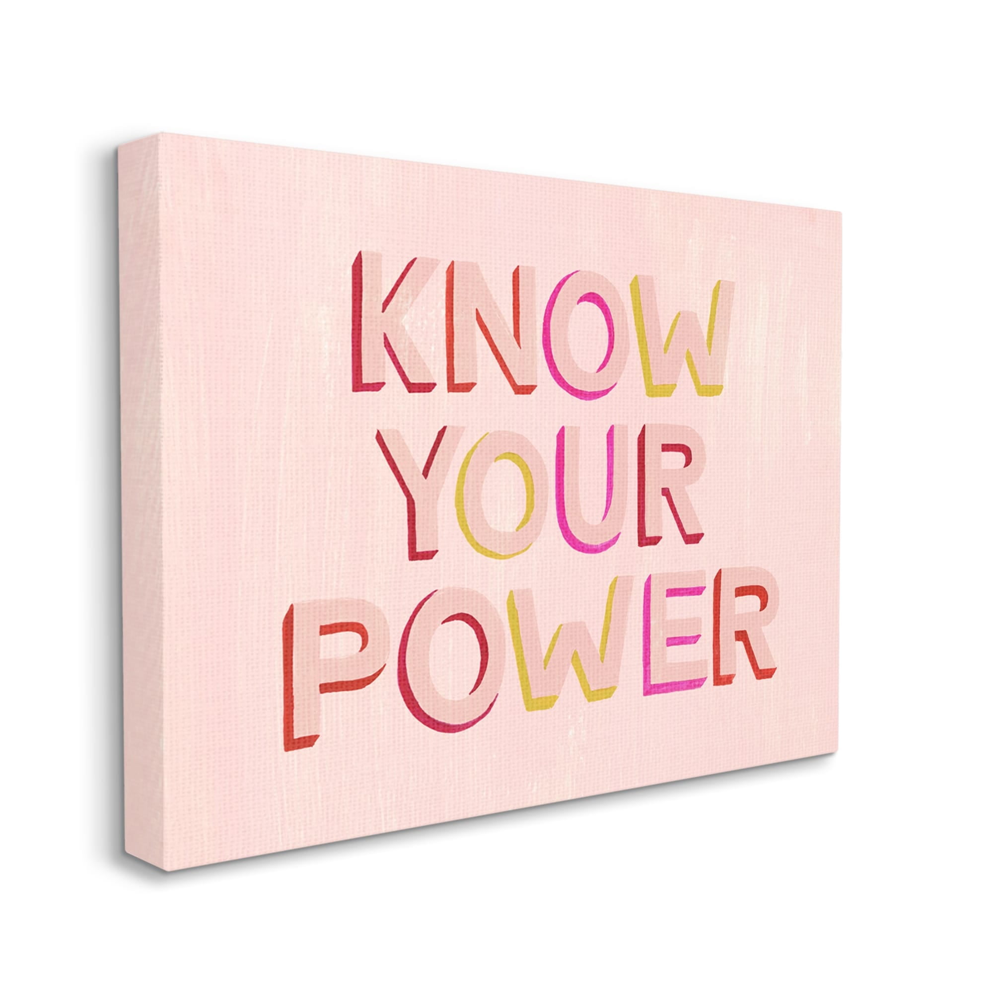 Stupell Industries Know Your Power Pink Inspirational Inspirational Painting Gallery Wrapped Canvas Print Wall Art
