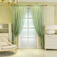 thumbnail image 4 of Innerwin Curtains Rod Pocket Drapes Treatments Solid Window Curtain Panel Luxury Light Filtering Linen Textured Home Decor Green W:55"x H:96"/ 140cm*245cm, 4 of 8
