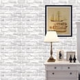 thumbnail image 1 of 1 Roll of Large-Sized White Brick Tile Pattern Vinyl Self-Adhesive Wallpaper - Waterproof, Moisture-Proof, Washable, Removable, and Easy to Install - Perfect for Living Room, Kitchen, Bedroom, Home, a, 1 of 5