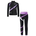 thumbnail image 3 of Zaldita Kids Girls Figure Skating Training Suit Ice Skating Jacket Coat with Practice Leggings Pants Set Dancewear Light Purple 10, 3 of 7