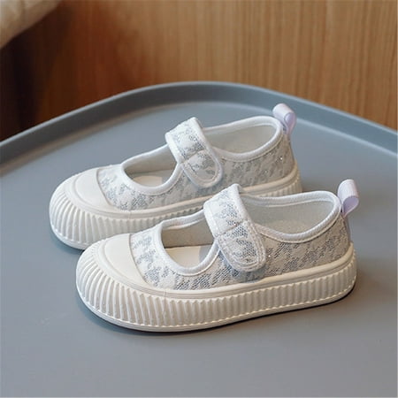 

LYCAQL Big Girls Sneakers Summer Lace Mesh Breathable Thick Bottom Good with Clothes Canvas Casual Board Shoes Girls Shoes 11 (Beige 13 Little Child)