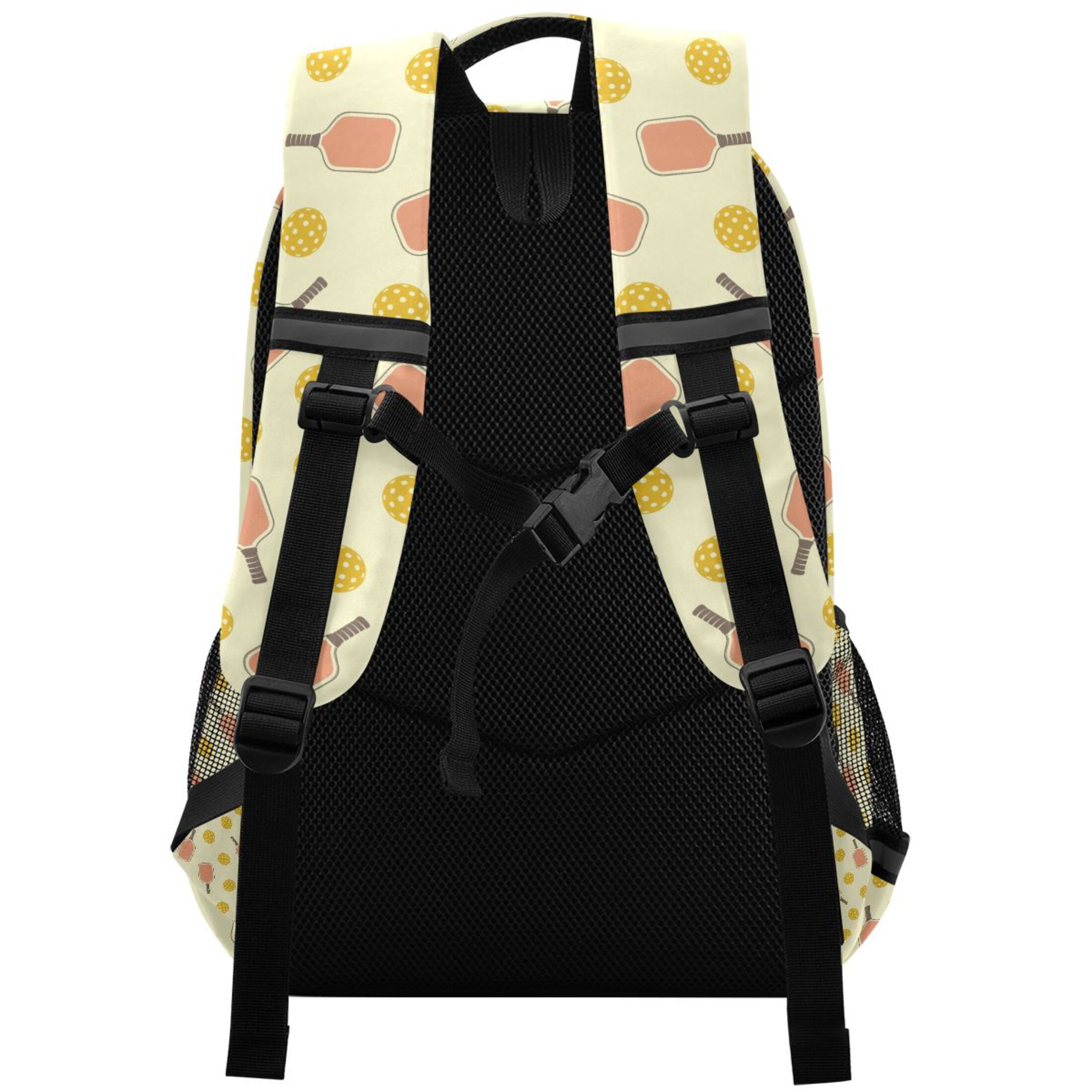 ALAZA Yellow Pickleball Balls Backpack Elementary School Bag Bookbag Travel Rucksack