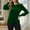 Green, variant on Velvet Tops for Women, Solid Color Pullover Round Neck Puff Sleeve Longline Elegant Shirt, Daily Fashion Soft Cozy Top Casual Dressy Blouse