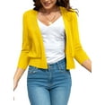 thumbnail image 3 of QINCAO Women's Cardigan Sweater Open Front Knit Coat Shrugs for Women,Yellow-M(8-10), 3 of 8