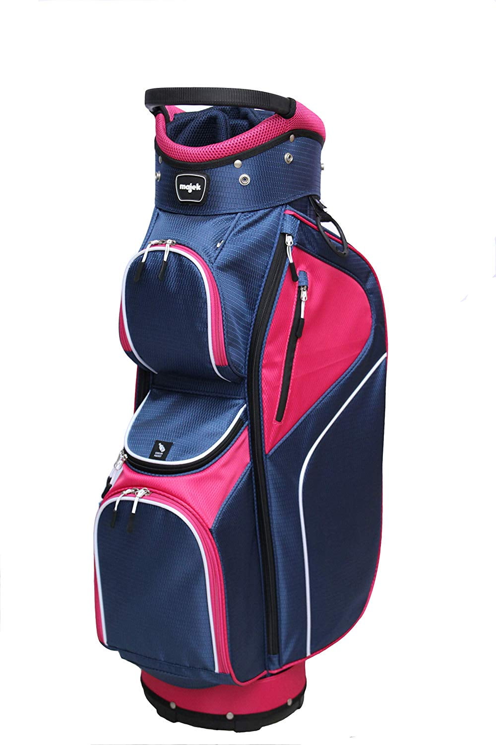 Majek Ladies Navy Blue Pink Golf Bag 9 inch 14way Friendly Separator