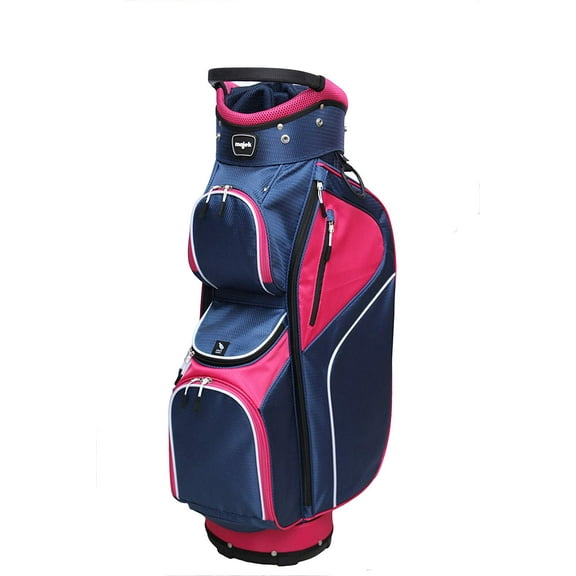 Majek Ladies Navy Blue Pink Golf Bag 9 inch 14-way Friendly Separator Top