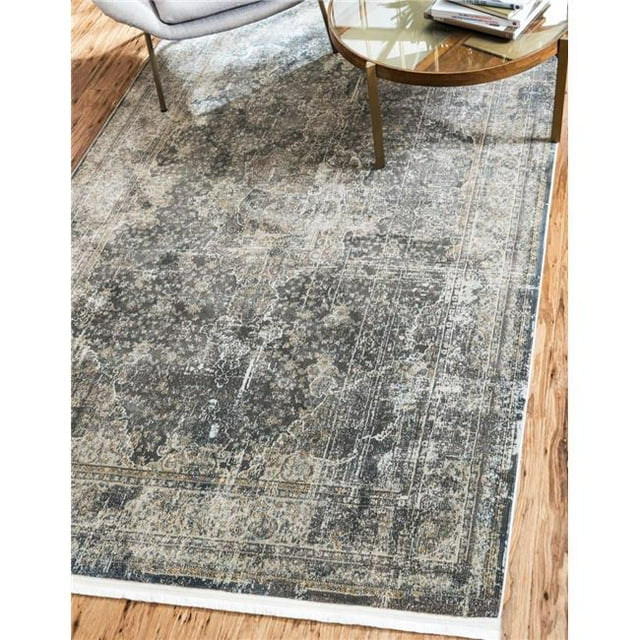 Unique Loom 3140224 10 x 13 Pi. la Cabane Baracoa Tapis Rectangulaire&44; Gris Foncé