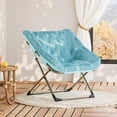 thumbnail image 4 of Saucer Chairs, Comfy Folding Cozy Faux Fur Reading Lounge Chair with Soft Thick Padded Seat & Metal Frame, Modern Foldable Cozy Accent Chair for Bedroom Living Room Small Space, 4 of 10