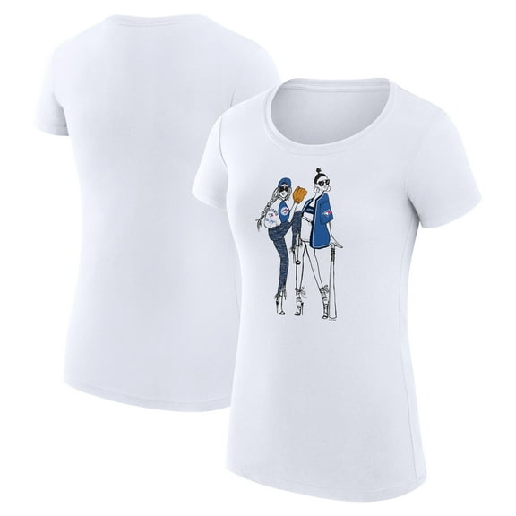 Women's G-III 4Her by Carl Banks White Toronto Blue Jays Super-Slim Fit Lightweight Baseball Girls T-Shirt