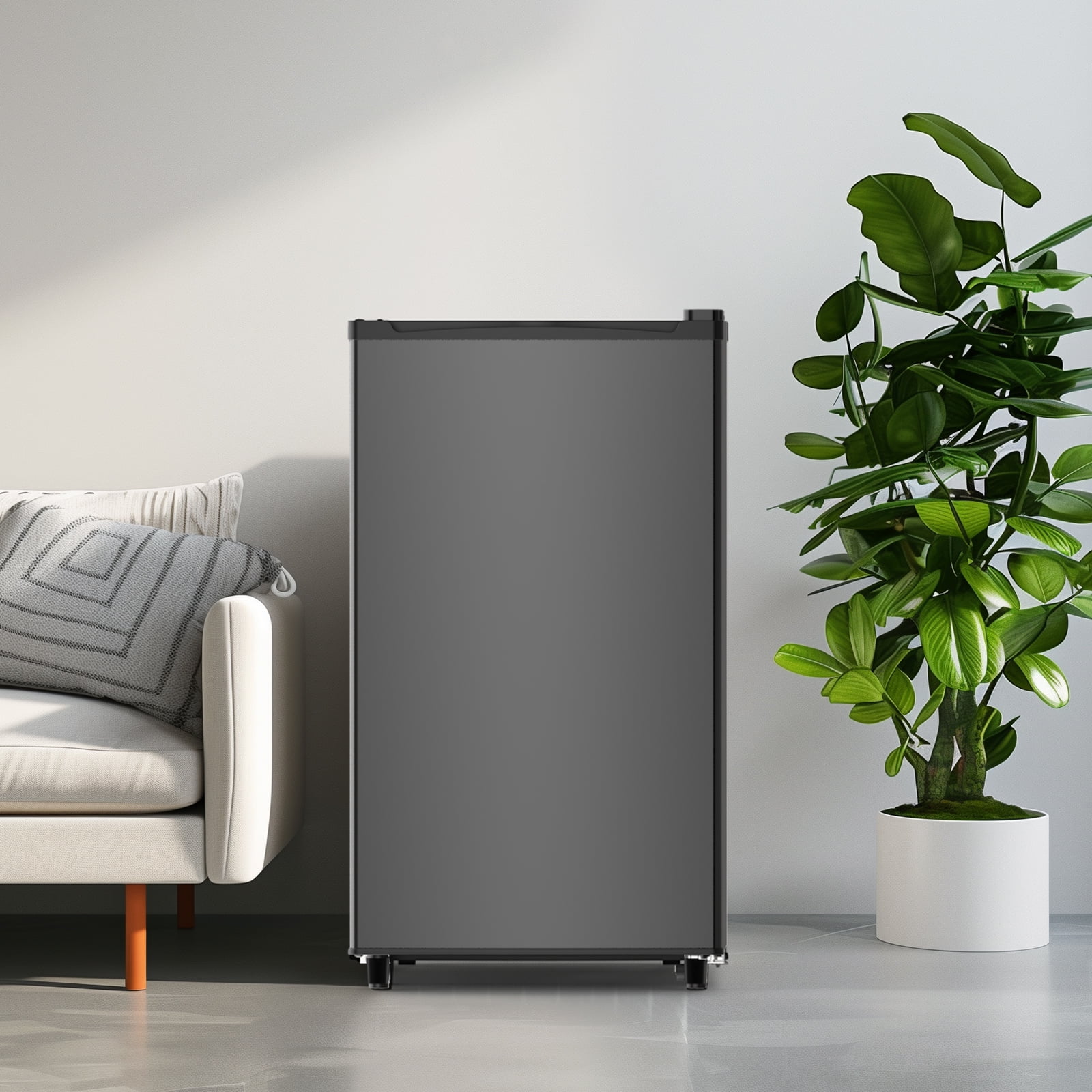 JIOABL 3.2 Cu. Ft. Refrigerator with Freezer, Low Noise, Adjustable Temp, Ideal for Dorms & Offices, Black