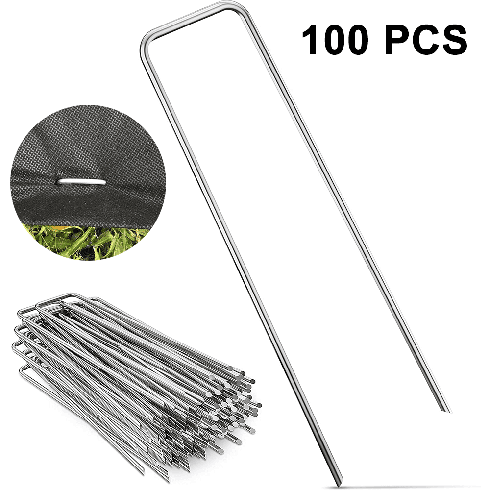 100PCS ground nails Galvanized lawn nails U-shaped for fixing ...