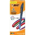 thumbnail image 1 of fuzhong-4 Color Smooth Retractable Ballpoint Pen with Gel-Like Ink and Easy Color Switching, 12-Count in Assorted Ink, 1 of 4