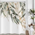 thumbnail image 5 of Green Shower Curtain, Green Eucalyptus Leaf Gold Branches Pattern Plants Botanical Bath Curtains Waterproof Fabric with Hooks for Home Decor, 72Wx84H, 5 of 6