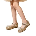 thumbnail image 4 of VeFlora Girls Dress Shoes, Glitter Princess Shoe, Flower Mary Jane Low Heels, Party Wedding Prom Footwear for Toddler Kids(Gold/5.5-6 Years Little Child), 4 of 8