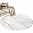 thumbnail image 2 of Grey Gold Marble Round Area Rugs 3 ft, Gold Lines Washable Small Area Rug with Non-Slip Sturdy Edge Binding Round Front Door Mat Floor Carpet for Entryway, 2 of 9