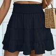 thumbnail image 4 of YDFCWXW Women Chiffon Skirts High Waist Ruffle Mini Skirts Tennis Golf Skirt Boho Summer Tiered Skirts with Built-in Shorts Navy, S, 4 of 6