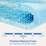 2 King Mattress Topper, Cooling Gel CertiPUR-US Memory Foam, Pressure Relief