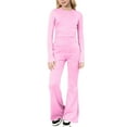 thumbnail image 3 of Piuwrlz Kids Sweatsuits Sets 2pcs Girls Jogger Set Round Neck Sweats and Sweatpants Pink Size 10-11Years, 3 of 6