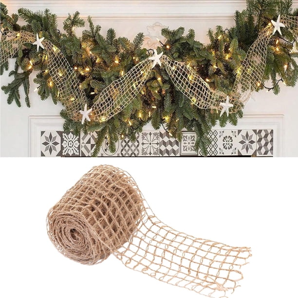HUIHUANG Cinta De Arpillera Roja De 1 Pulgada X 20 Yardas, Cinta De Arpillera De Yute Natural Para Envolver Regalos, Cintas De Arpillera Para Manualidades, Coronas De Navidad, Lazos, Decoración