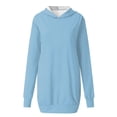 thumbnail image 4 of Ladies Casual Loose Long Sleeved Hooded Solid Color Dress, 4 of 4