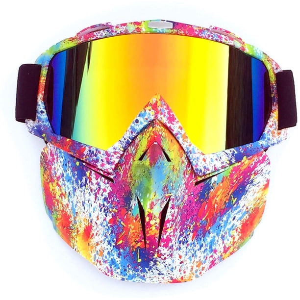 Gafas de motocicleta, máscara facial, casco desmontable, antivaho, a prueba de viento, gafas de bicicleta para postres, carreras todoterreno, se adapta a hombres y mujeres JAMW Sencillez