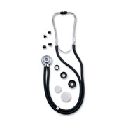 Medline Sprague Rappaport Stethoscope, Dual Tubing, Black, Robust Construction