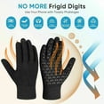 thumbnail image 3 of ZOELNIC Winter Knit Gloves Touchscreen Windproof Anti-slip Thermal Soft Wool Lining Elastic Cuff for Women Men, Black Man, 3 of 10