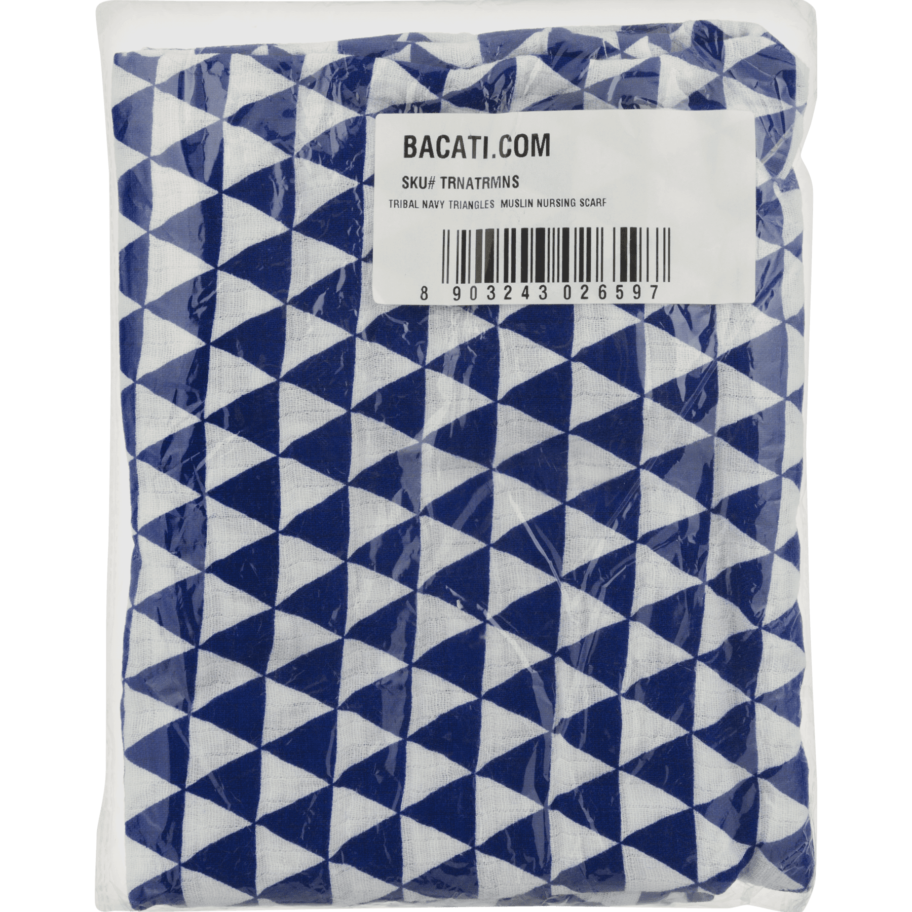 Bacati Muslin Nursing Scarf, Tribal Navy Triangles, 1.0 CT