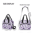 thumbnail image 4 of Herdesigns Flower Purple Insulated Lunch Bag for Women Men Adults Large Reusable Lunch Box Leakproof Portable Cooler Tote Bags with Adjustable Shoulder Strap, 4 of 7