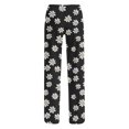 thumbnail image 5 of Women Pajama Pants Long Comfy Casual Drawstring Stretch Wide Leg Lounge Pants Fashion Color Block Pajs with Pockets, 5 of 6