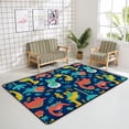 thumbnail image 4 of Coolnut Area Rug 60 x 39 inch (5'x 3'3"), Leaves with Cute Dinosaurs Nursery Rug Floor Mat Kids Playing Mat for Living Room Bedroom, 4 of 6