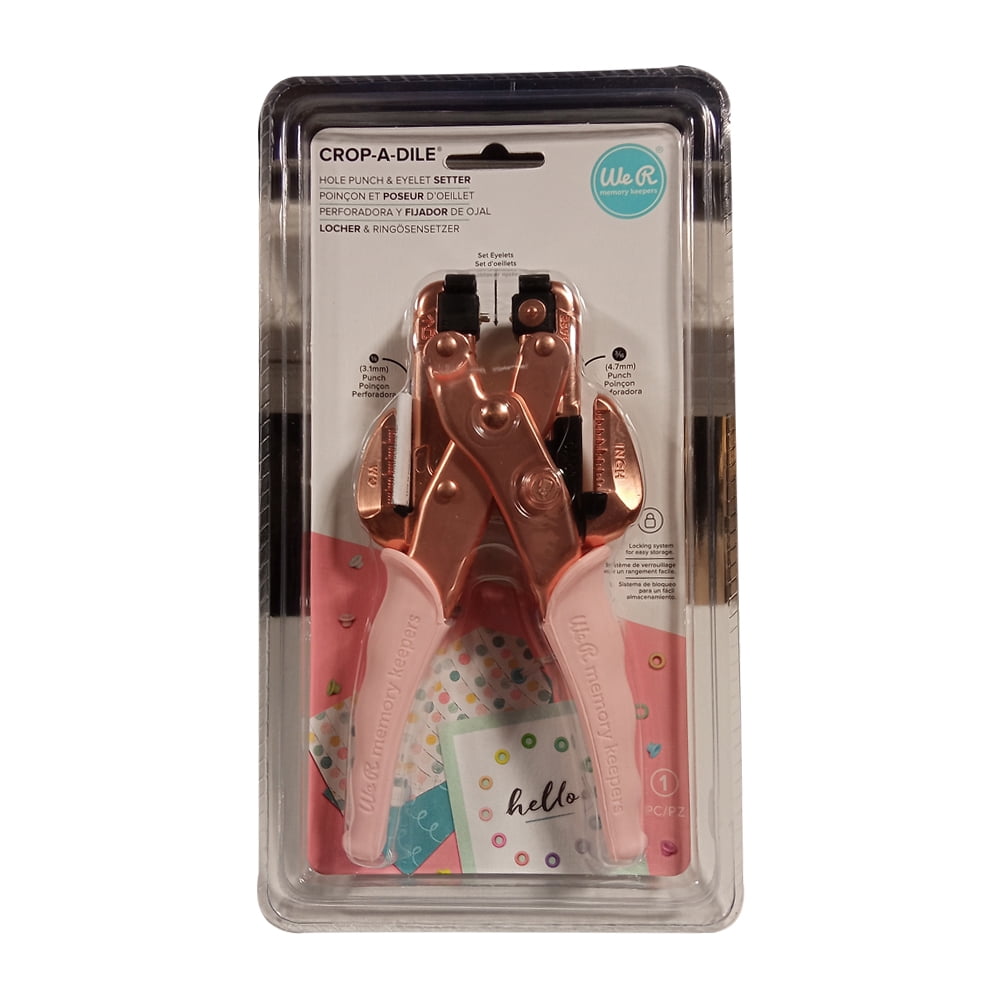 We R Crop-A-Dile Hole Punch & Eyelet Setter-Rose Gold