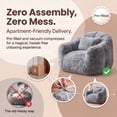 thumbnail image 4 of Homall Bean Bag Chair, Oversized Bean Bag Couch with Shredded Sponge Filler, Pumpkin Shaped Large Floor Sofa for Gaming, Reading, Relaxing in Living Room and Bedroom (Grey), 4 of 7