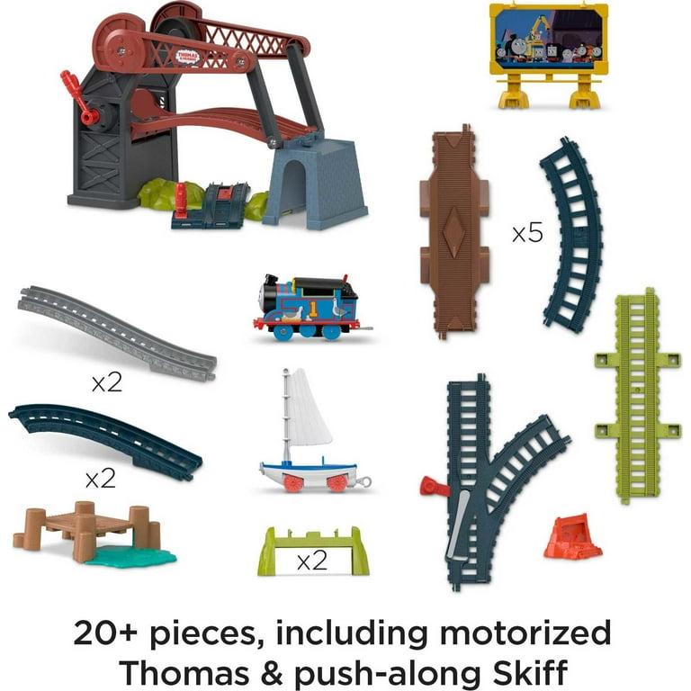 Thomas & Friends Bridge Lift Thomas & Skiff Toy Train Set with Motorized  Engine & Boat