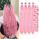 thumbnail image 1 of Cabello trenzado Gozill, rosa claro, ondulado, ondulado, 4 x 26 pulgadas, 1 of 6