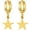 Gold-4, variant on Gold Huggie Small Hoop Earrings with Charm Personalized Snake/Evil Eye/Star/Cross/Lock/Key 18k Gold Plated Crystal Drop Dangle Earrings for Women