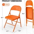 thumbnail image 2 of Matlabin 8-Pack Folding Chairs All Steel Metal Frame, Capacity 350 lbs, Durable Portable and Versatile for Outdoor Use, Orange, 2 of 8