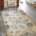 thumbnail image 3 of Marines Life Washable Area Rugs 4'x6', Starfish Blue Shell Coastal Summer Vintage Low Pile Throw Living Room Rug Non-Slip Sturdy Edge Binding Carpet for Indoor Entryway Bedside Kitchen, 3 of 9