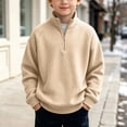 AHTJRT Quarter Zip Sweatshirts for Kids Waffle Knit Long Sleeve ...