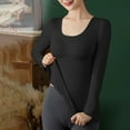 thumbnail image 4 of DuoJiaJ Women's Thermal Shirts Lined Long Sleeve Underwear Black L, 4 of 5