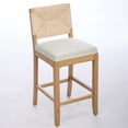 thumbnail image 6 of MIKIBAMA Counter Height Bar Stools Set of 4, Rattan Back, Linen Seat, 6 of 11