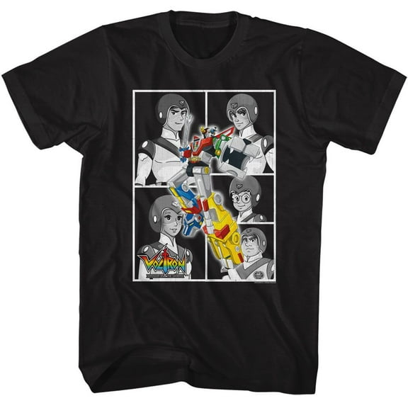 Voltron Bw Boxes Black Adult T-Shirt